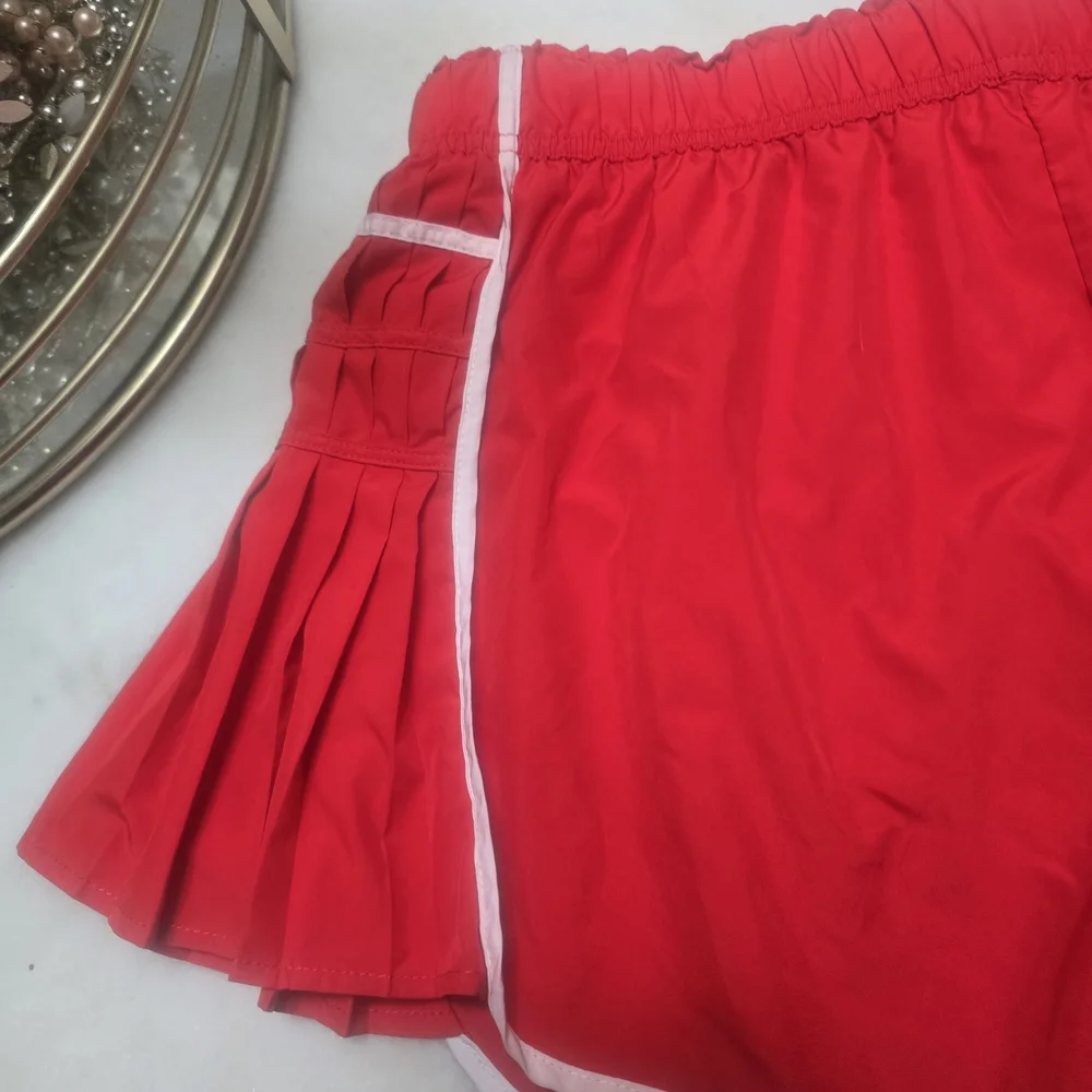 FP Movement by Free People Red Athletic Pleated Skort with White Trim - Picture 4 of 8